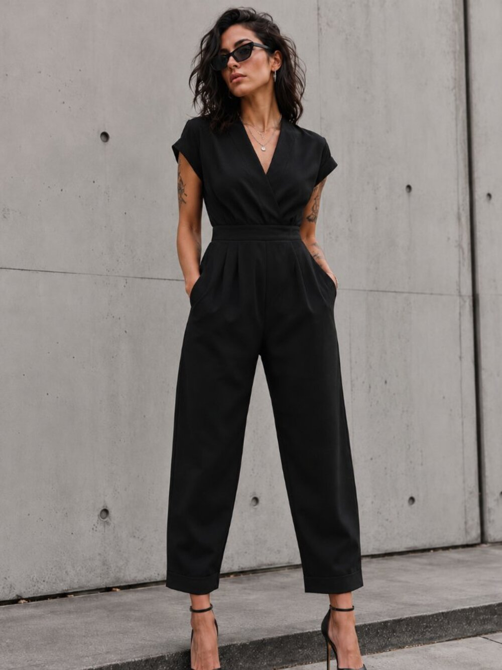 Maje black crossover jumpsuit - size 1 (Small)